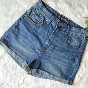 Indigo Rein High-Rise Juniors Cuffed Jean Shorts - Size 9/Waist 28